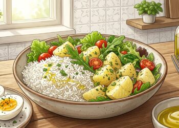Como o amido resistente formado ao esfriar arroz e batata cozida altera a resposta glicêmica e alimenta a microbiota