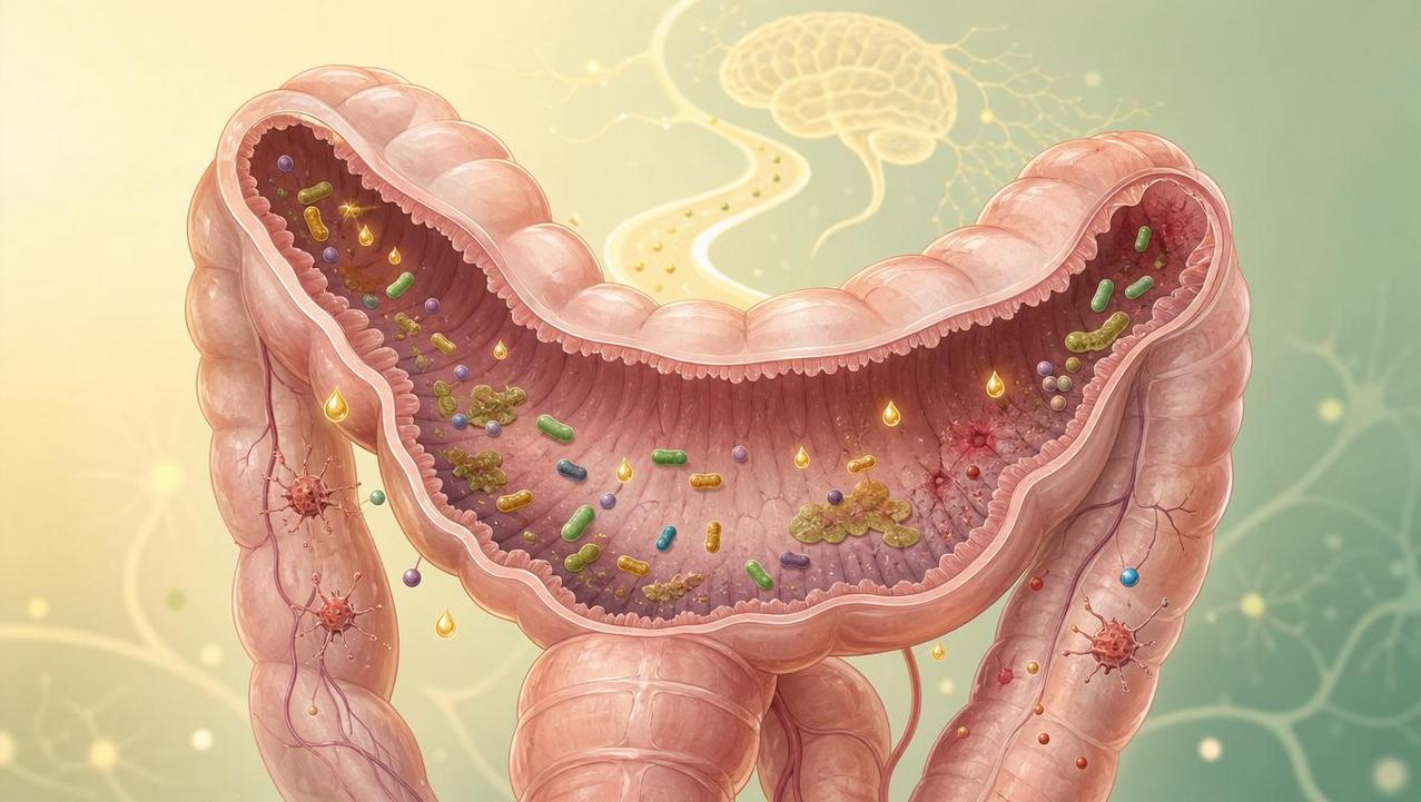 Disbiose intestinal pode alterar imunidade, metabólitos e a comunicação com o cérebro.