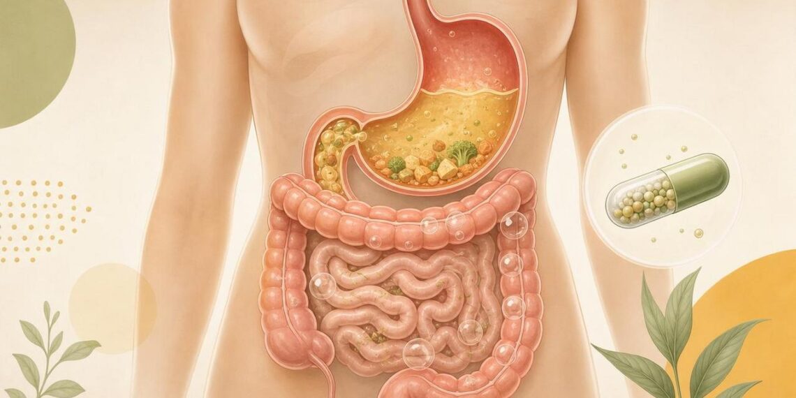 O inchaço abdominal constante e persistente não se deve apenas ao excesso de glúten, mas sim à baixa produção de ácido estomacal e enzimas digestivas