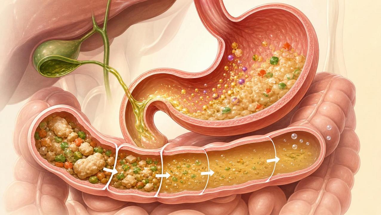 Enzimas digestivas ajudam a quebrar alimentos e reduzir fermentação intestinal.