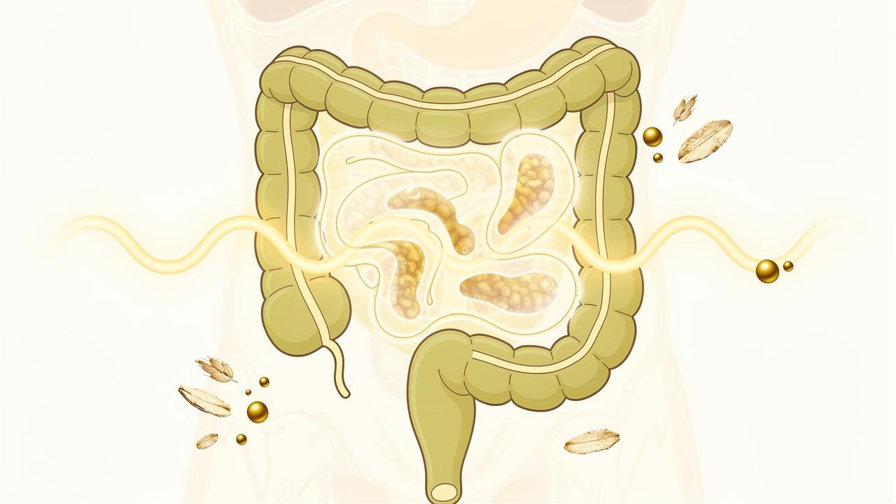 Betaglucana da aveia forma um gel que desacelera a absorção.