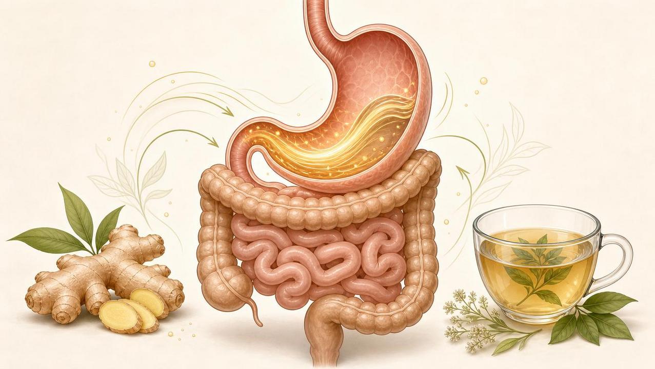 Uso frequente do gengibre interage com digestão, inflamação e metabolismo glicêmico.
