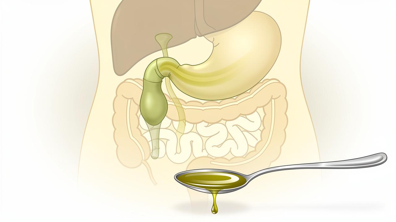A gordura estimula a vesícula a liberar bile no intestino.