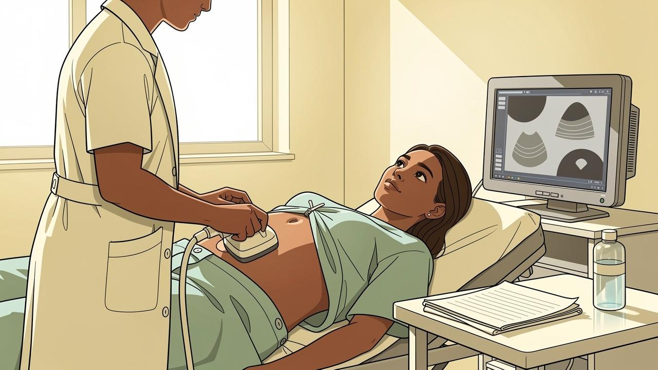 Ultrassom abdominal costuma ser o primeiro exame na suspeita de gordura no fígado.